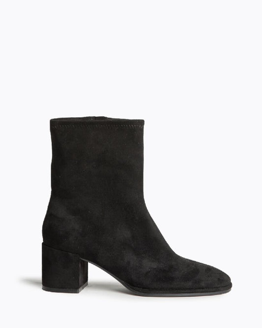 Black Suede Ankle Boots with Block Heel
