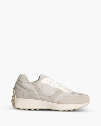 Light Grey Textured Sneakers with Elevated Sole