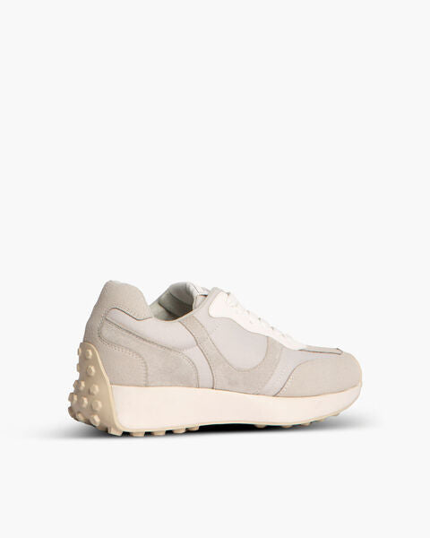 Light Grey Textured Sneakers with Elevated Sole