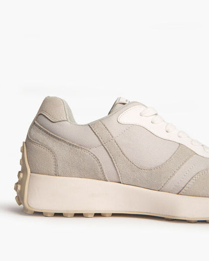 Light Grey Textured Sneakers with Elevated Sole