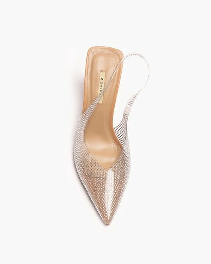 Silver Textured Slingback Heel
