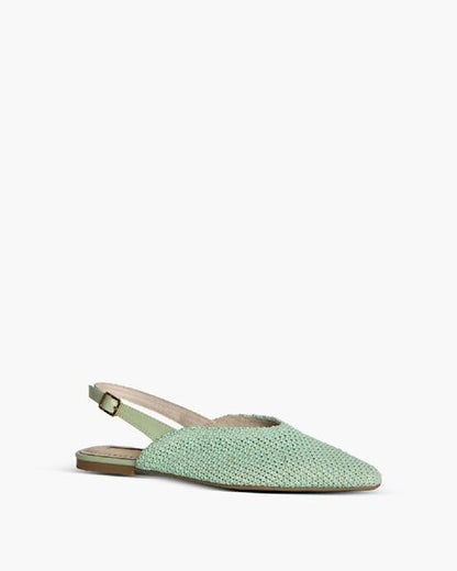 Mint Woven Slingback Flats
