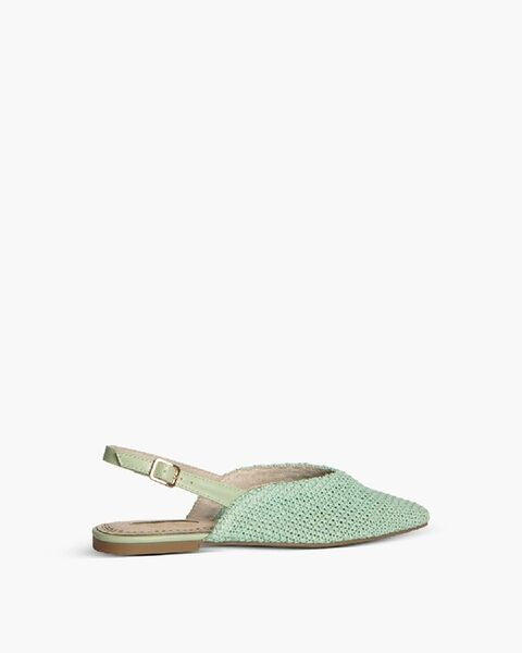 Mint Woven Slingback Flats