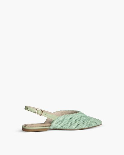 Mint Woven Slingback Flats