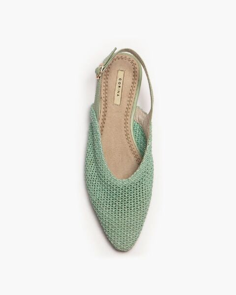 Mint Woven Slingback Flats