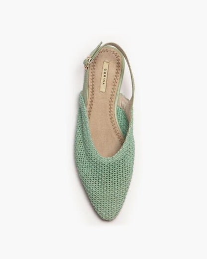 Mint Woven Slingback Flats