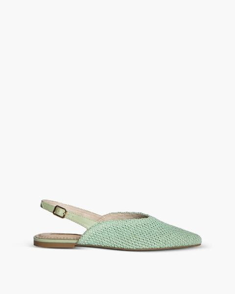 Mint Woven Slingback Flats
