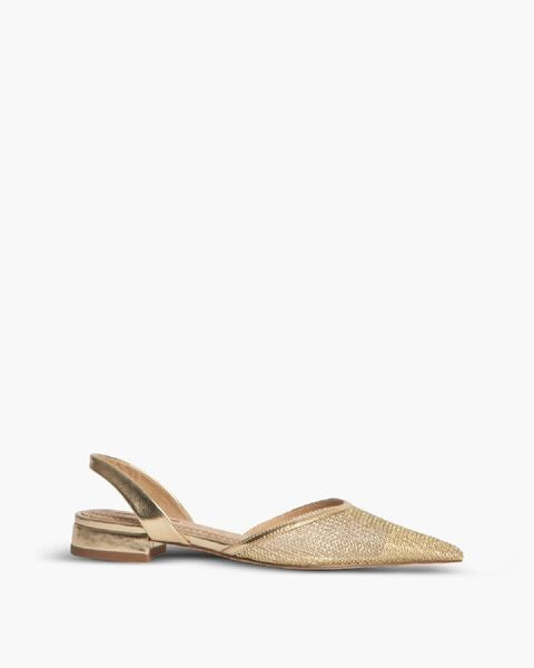 Gold Textured Slingback Flats