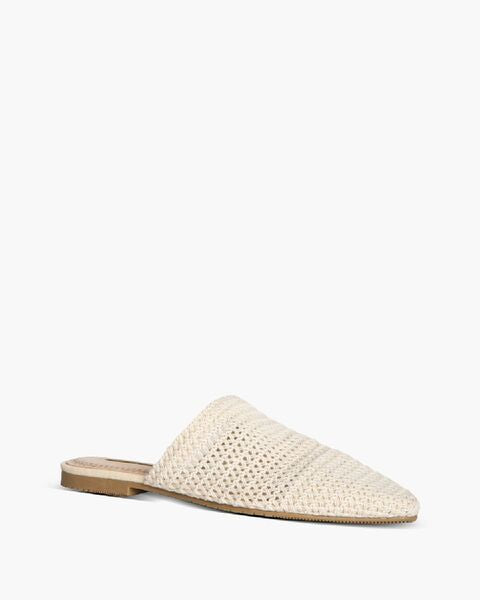 Cream Woven Mule with Open Back
