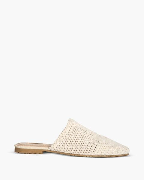 Cream Woven Mule with Open Back