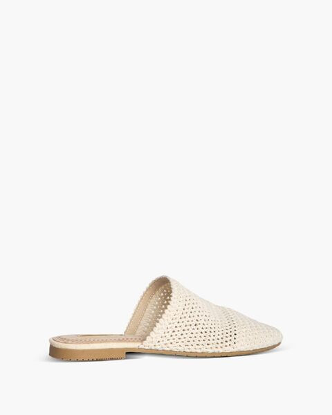 Cream Woven Mule with Open Back