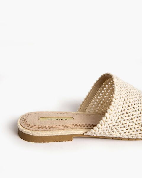 Cream Woven Mule with Open Back