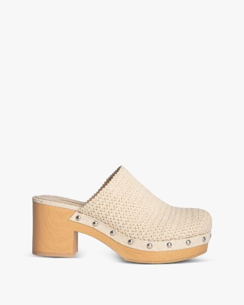 Natural Woven Clog with Studded Accents