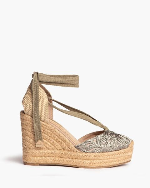 Olive Woven Espadrille Wedge