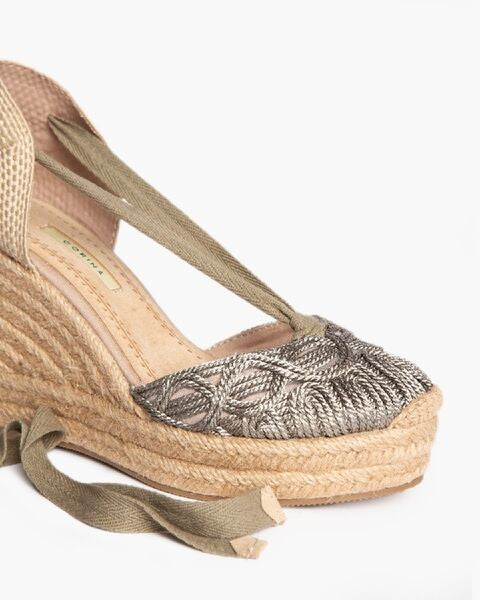 Olive Woven Espadrille Wedge