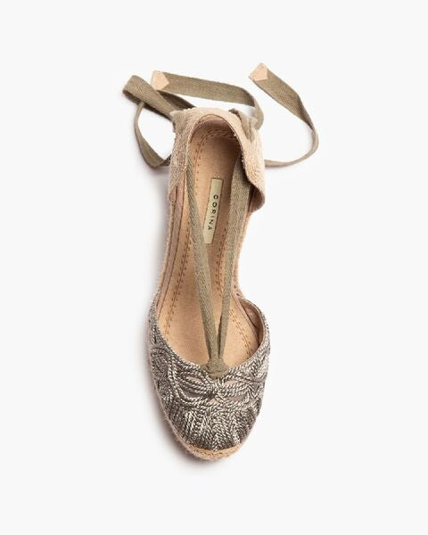 Olive Woven Espadrille Wedge