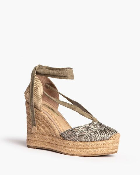 Olive Woven Espadrille Wedge
