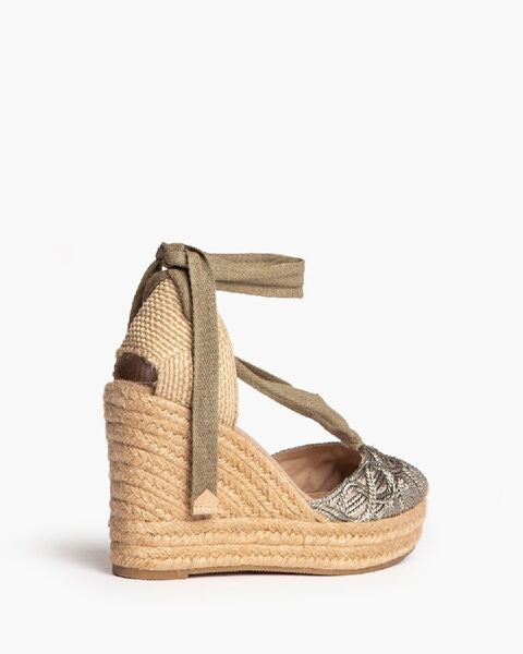 Olive Woven Espadrille Wedge