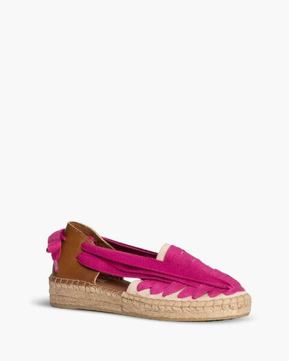 Pink Embossed Espadrille Slip-Ons