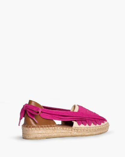Pink Embossed Espadrille Slip-Ons