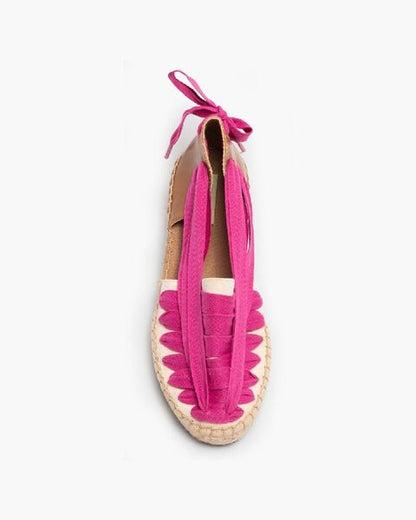 Pink Embossed Espadrille Slip-Ons