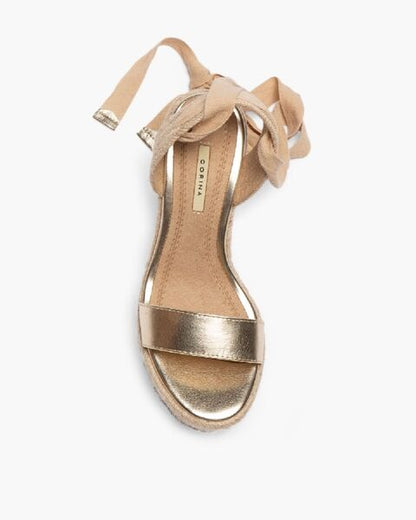 Natural Espadrille Wedges with Ankle Tie