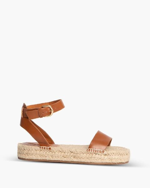 Brown Strappy Espadrille Sandal with Ankle Strap