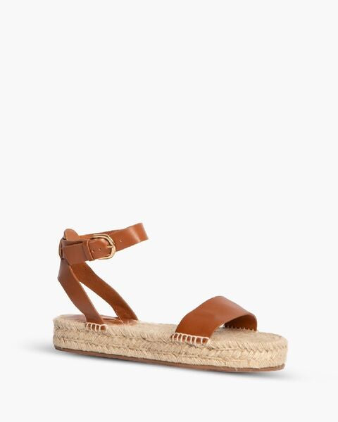 Brown Strappy Espadrille Sandal with Ankle Strap