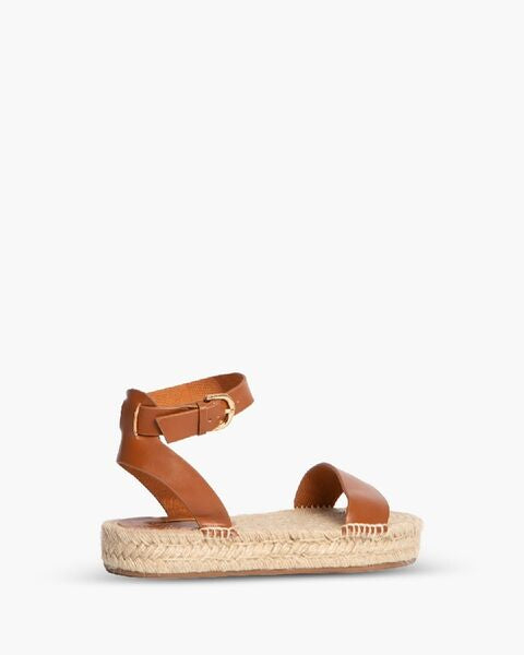 Brown Strappy Espadrille Sandal with Ankle Strap