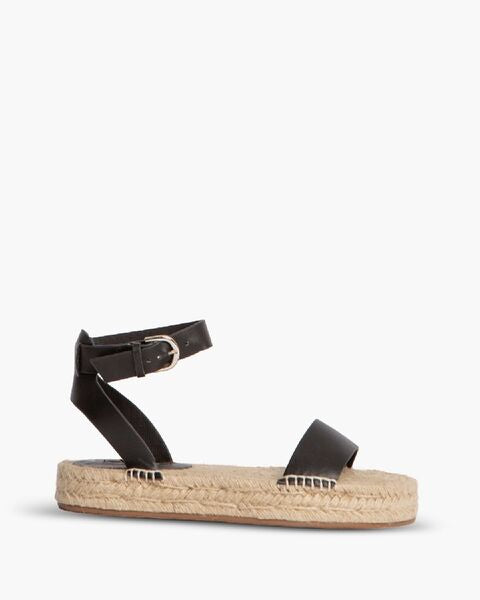 Black Espadrille Sandal with Ankle Strap