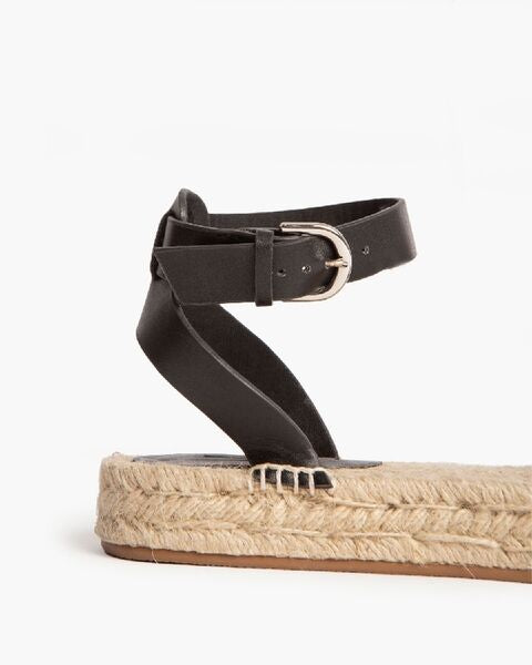 Black Espadrille Sandal with Ankle Strap