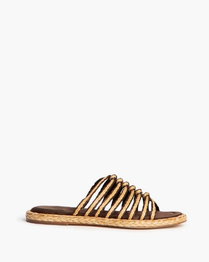 Natural Textured Sandal with Braided Detailing