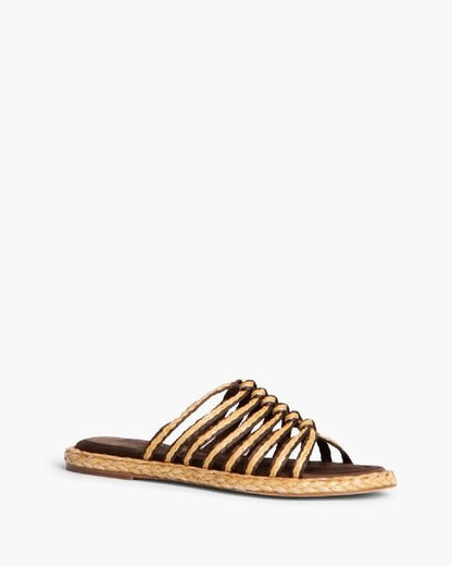 Natural Textured Sandal with Braided Detailing