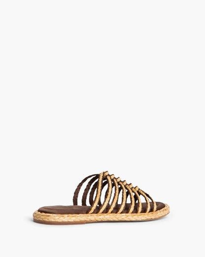 Natural Textured Sandal with Braided Detailing
