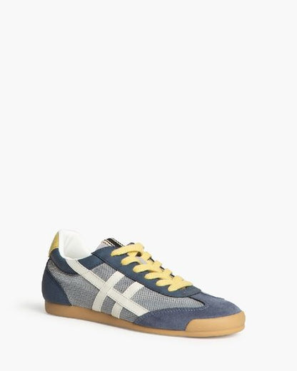 Blue Mesh & Suede Sneakers with Contrast Stripes