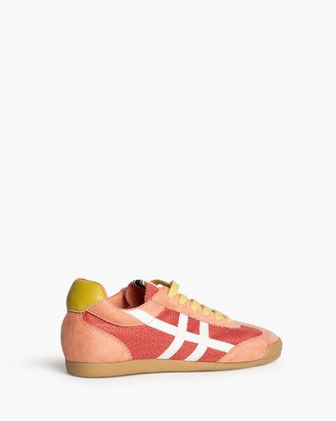 Coral Mesh Sneaker with Contrast Stripes