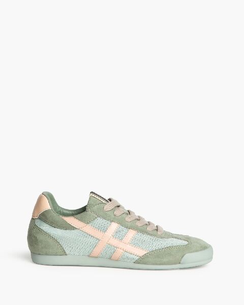 Mint Green Mesh Sneakers with Pastel Accents