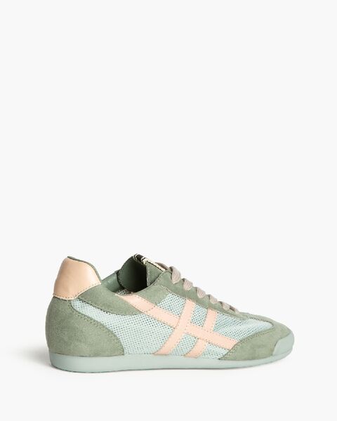 Mint Green Mesh Sneakers with Pastel Accents
