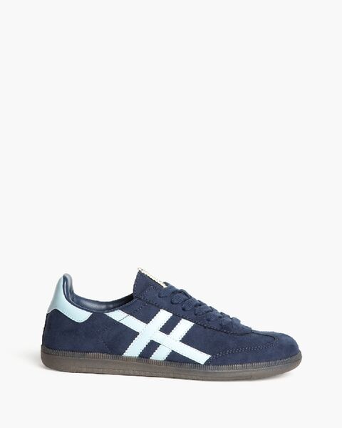 Navy Suede Sneakers with Light Blue Accents