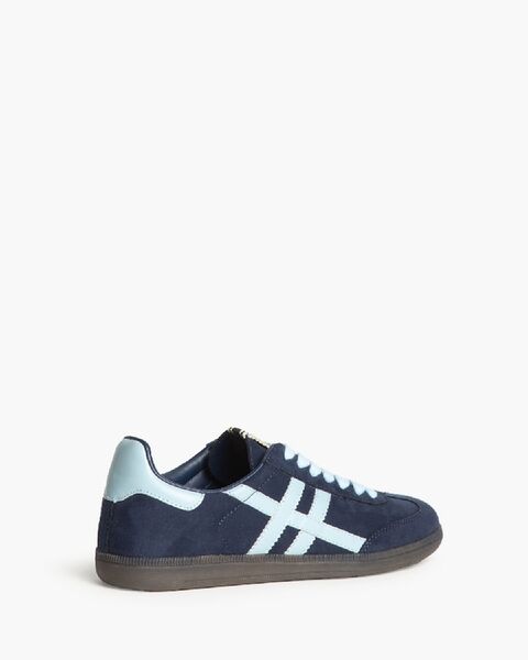 Navy Suede Sneakers with Light Blue Accents