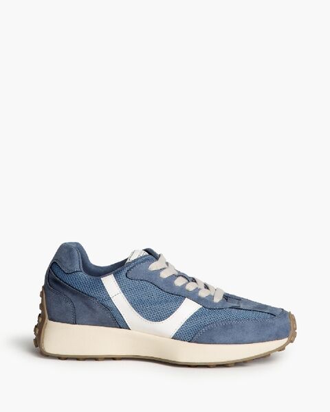 Blue Suede Sneakers with Retro Design