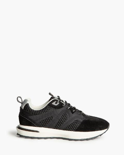 Black Mesh Sneakers with Bold Contrast Sole