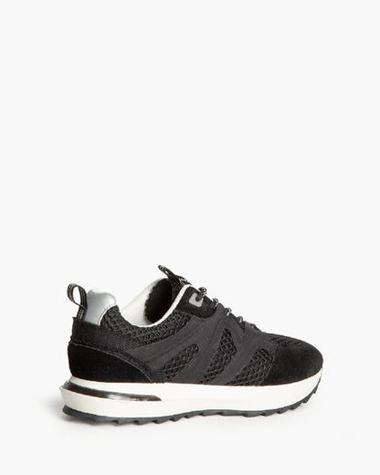 Black Mesh Sneakers with Bold Contrast Sole