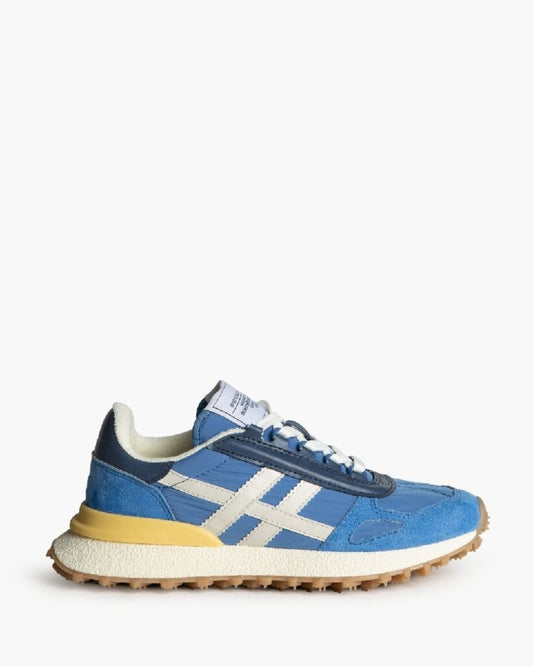 Blue Suede Retro Sneakers with Cushioned Sole