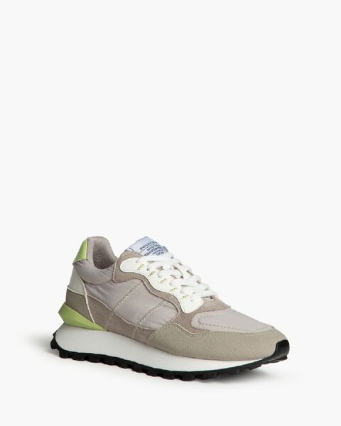 Neutral Colorblock Sneakers with Rugged Sole