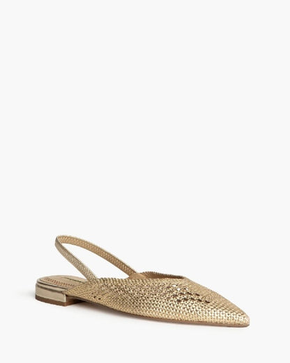 Gold Woven Slingback Flats