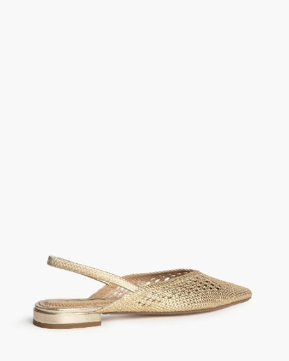Gold Woven Slingback Flats