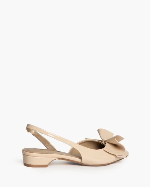 Beige Slingback with Bow Detail