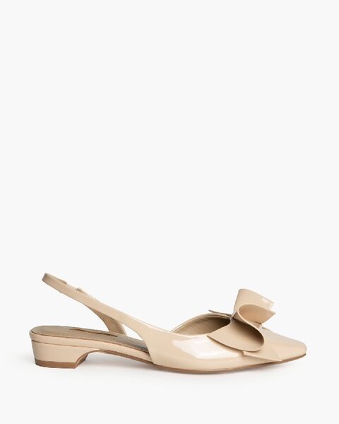 Beige Slingback with Bow Detail