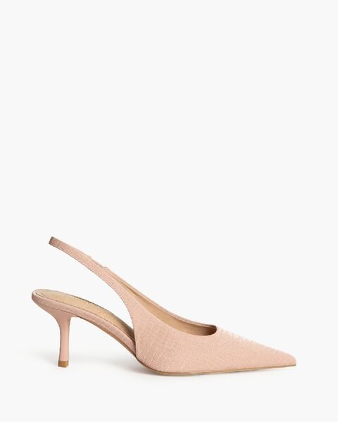 Blush Textured Slingback Heels